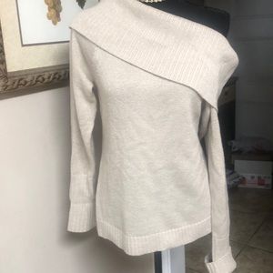 New York & Company Off shoulder tan sweater with sparkle